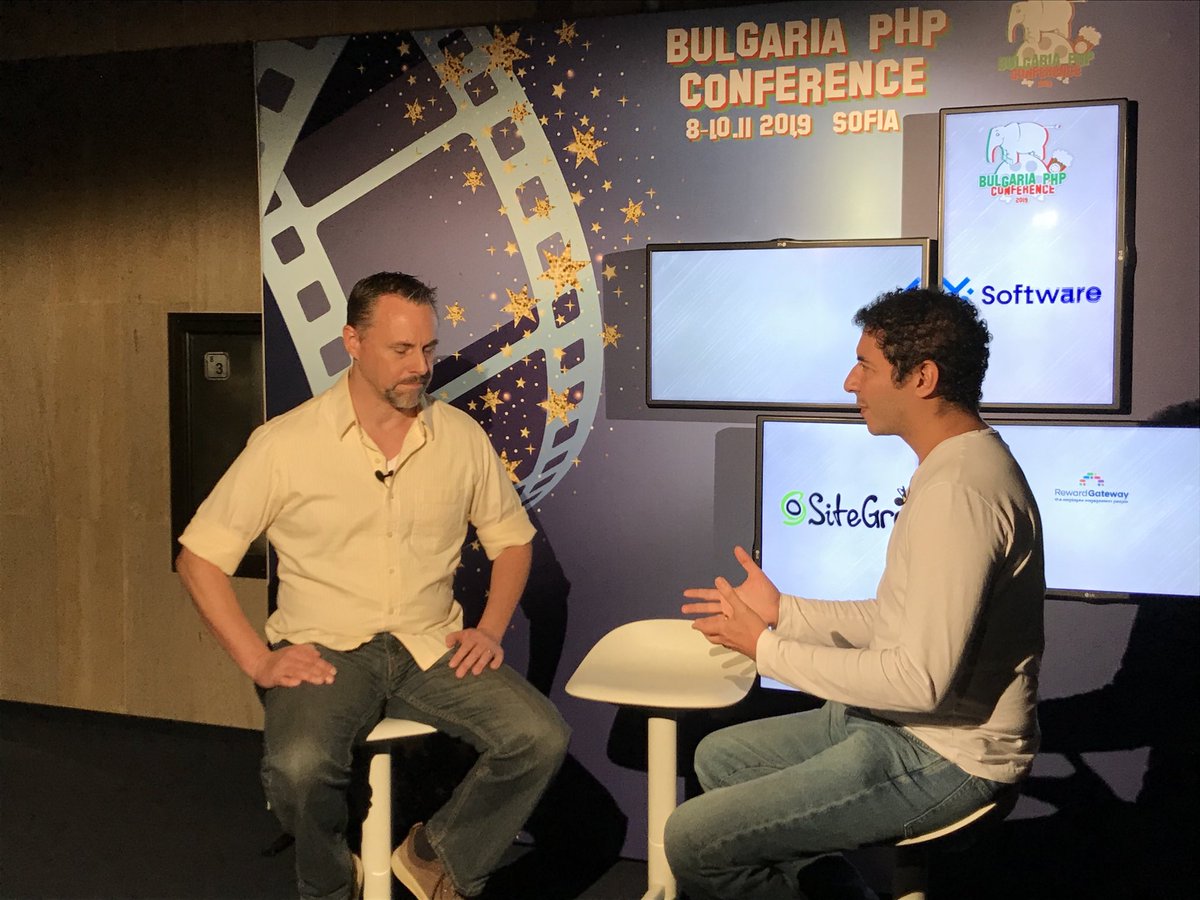 CalEvans's tweet image. Post-lecture interview with Prof. Jones. #bgphp19