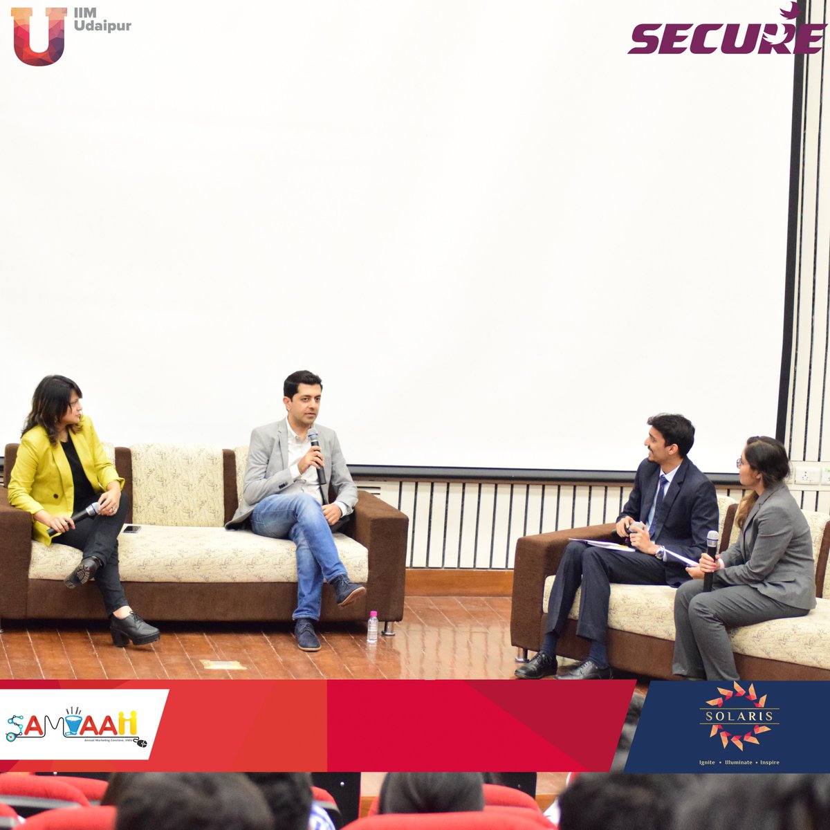 IIM_Udaipur's tweet photo. The Marketing Conclave concluded with a panel discussion wherein the experts shared insights about the future of ads, ad averse consumers and building customer loyalty on today's consumer oriented scenario.
#IIMU #Solaris2k19 #Samvaah #MarClan https://t.co/a8M9IgUqOq
