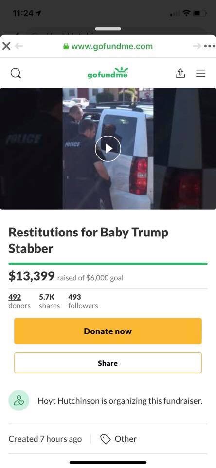 _FloridaPatriot's tweet photo. @realDonaldTrump This is #HoytHutchinson, he proudly cut a hole in the "Baby Trump" balloon, don't bring your blowup doll to Tuscaloosa and disrespect our great President #DonaldJTrump! Hoyt Hutchinson we are proud of you, #MAGA🇺🇸💯 https://t.co/d3l9oLlLPH