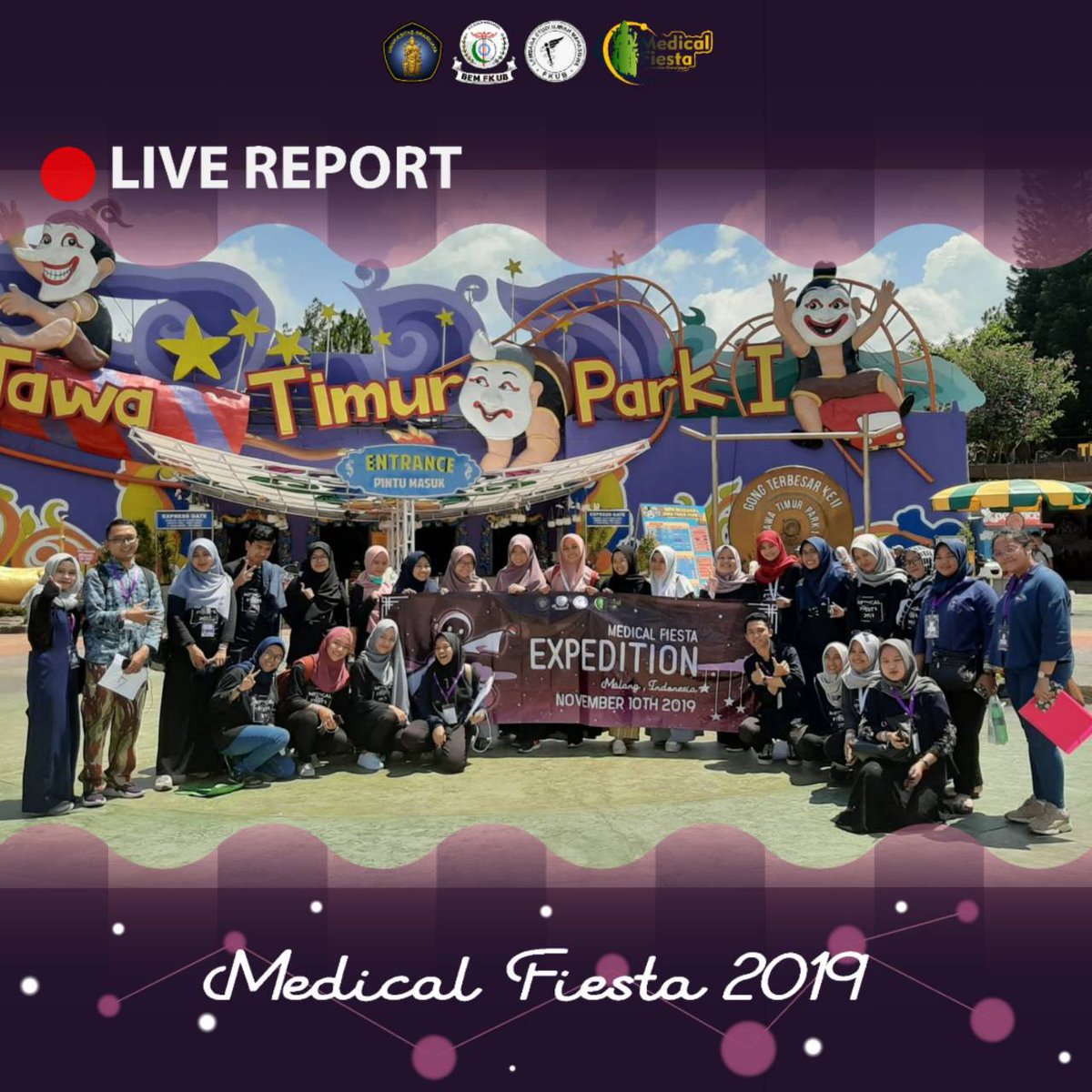 [LIVE REPORT Day 4 : City Tour]

Time flies and today is the last day of Medical Fiesta 2019 for all delegates.  They were visiting Jatimpark 1 for today for city tour. Enjoy your time and thank you for all your participation! We hope to see you again next year, seekers!