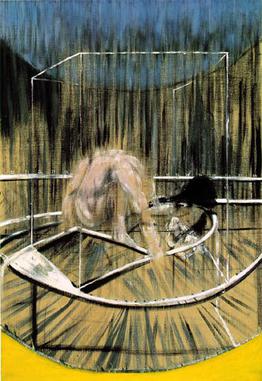 Bamboo cat deterrent for struggling lemon tree / Francis Bacon, Study for Crouching Nude, 1952 

#nzartparallels @NZAHParallels