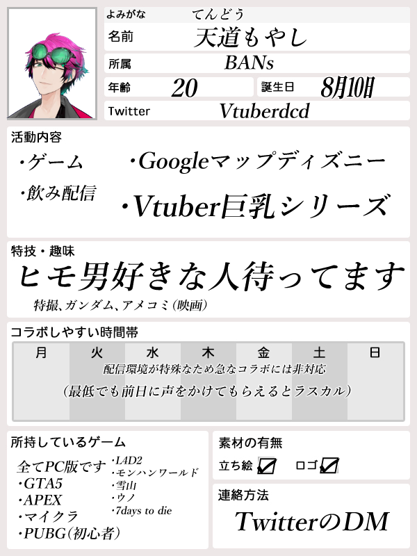 Vtuber履歴書 Vtuber履歴書