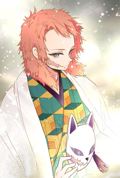 もももさんがTwitterに投稿した錆兎(鬼滅の刃)のイラスト。