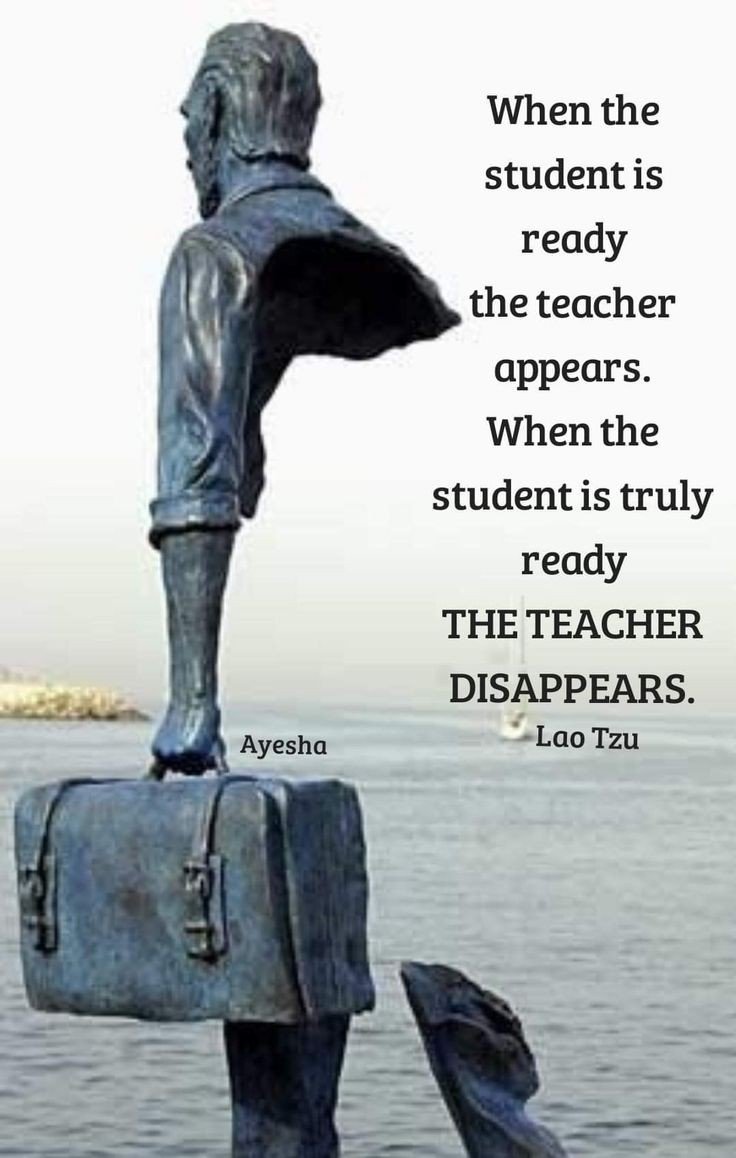 When the student is ready the teacher appears. When the student is truly ready the teacher disappears. #TeachersRuleBecause #Inspiration #SundayMotivation #ThinkBIGSundayWithMarsha