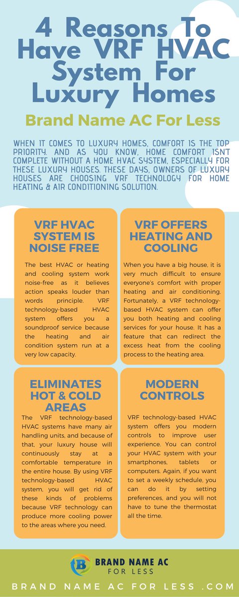 BrandNameAC4Les's tweet image. 4 Reasons To Have VRF HVAC System for Luxury Homes [Infographic]
#BrandNameACforLess #VRF #VRFtechnology #HVAC #HVACsystem #HVACsystemForLuxuryHome #HVACsystemForLuxuryHomes
Infographic – brandnameacforless.com/4-Reasons-To-H…