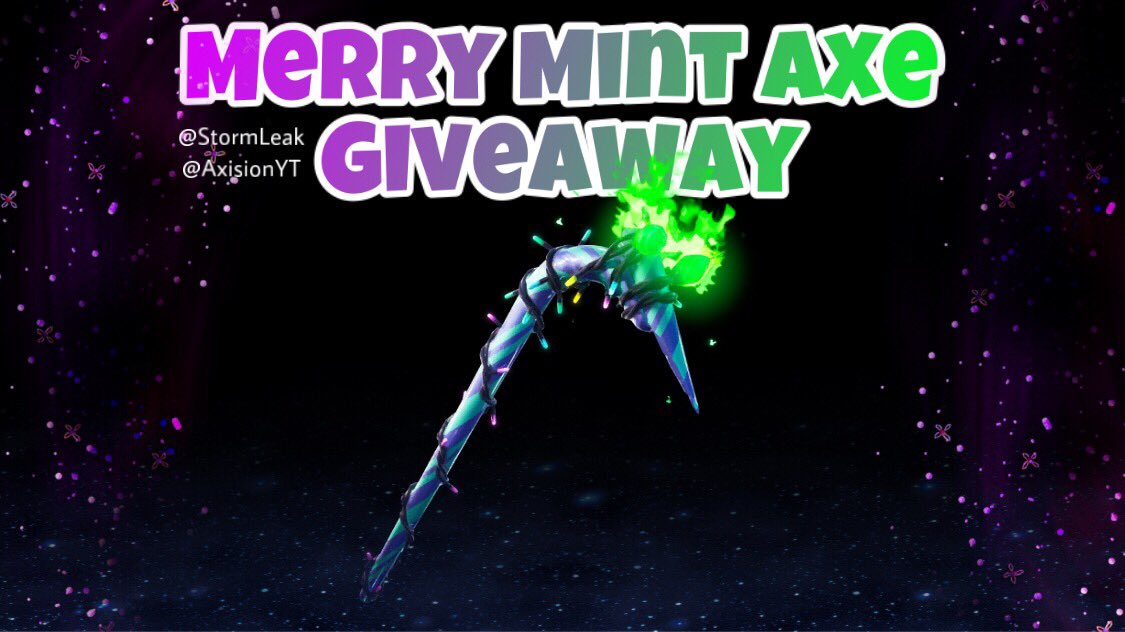 FortniteLeaks's tweet photo. X1 Minty Giveaway!

Rules 
Follow @StormLeak &amp; @AxisionYT 
Tag 1 friend 
Like &amp; rt

Ends in 2 days! https://t.co/p5gCwkEAN3