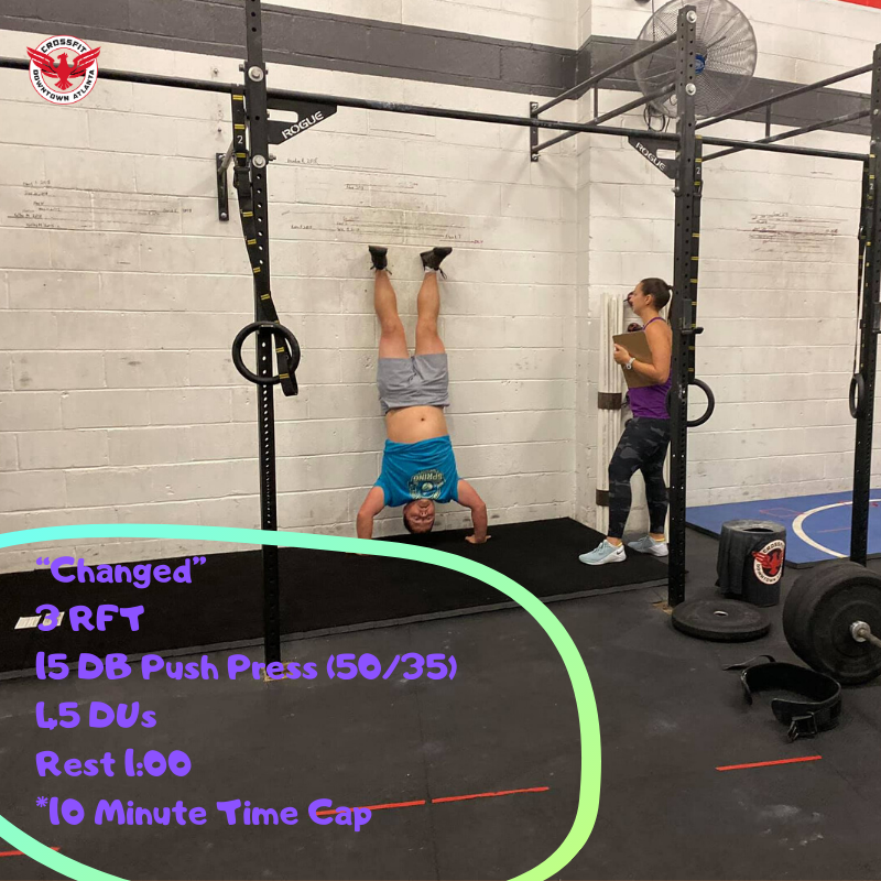 cfdowntownatl's tweet photo. WOD for 191103 โChangedโ #RFT #DBPushPress #DUs #crossfit #cfda #downtownatlanta #liftheavyrunfasthavefunbewell #liftheavy #runfast #havefun #bewell #cfdafamily #crossfitdowntownatlanta #cabbagetown #reynoldstown https://t.co/kytRK4WWzv