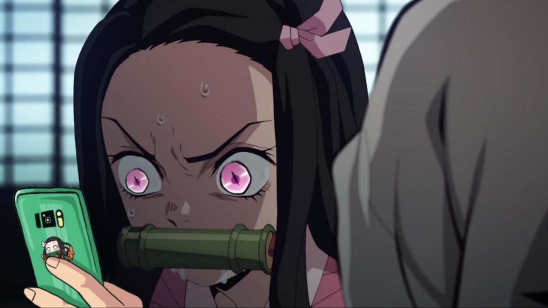 The 3rd picture in your gallery is why Nezuko stares intensely ** .