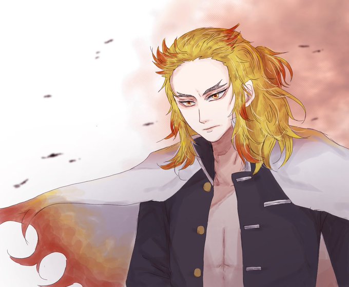 🍵めめ🍵さんがTwitterに投稿した煉獄杏寿郎(鬼滅の刃)のイラスト。