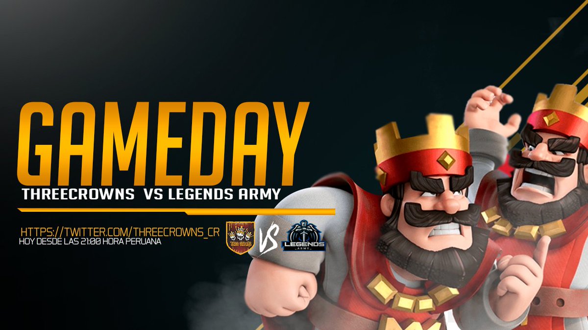 #Gameday | #ClashRoyale

Hoy nuestras calaveras se enfrentan a las leyendas vivientes😯, ¿nuestras leyendas podrán contra el rival🧐?

🏆 <a href="/LegendsCupCR/">Legends Cup</a> 
🆚 @Legend_ArmyMX
⏲️ 21:00pm🇵🇪

 #GO_TC💀 #THREECROWNS⚡