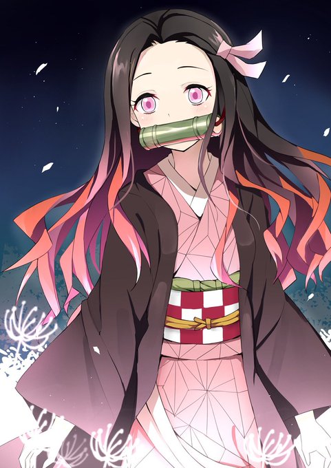 疯猫MCさんがTwitterに投稿した竈門禰豆子(鬼滅の刃)のイラスト。