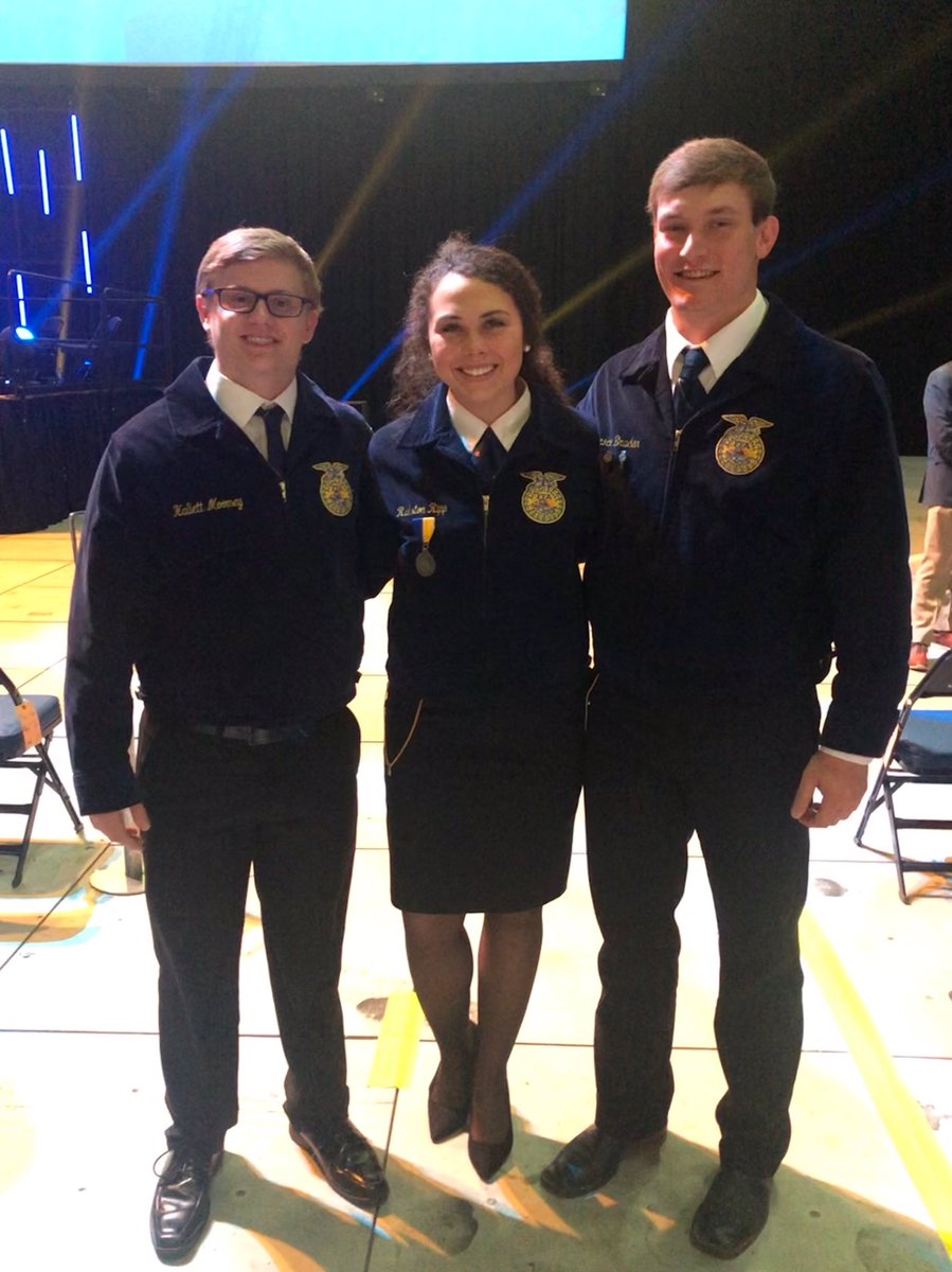 Today three of our members received the highest degree one can receive in the FFA, the American FFA Degree. This is a prestigious award and we are extremely proud of these members and their hard work! <a href="/KearneySchools/">Kearney Public Schools</a>
