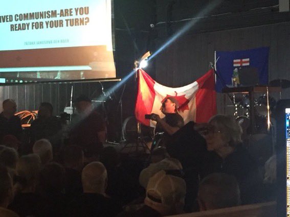 Dfildebrandt's tweet photo. Independence is a real movement and deserves a fair hearing, but hoisting the maple leaf upside down is needlessly disrespectful and will lose supporters. Canada is not the problem. Confederation is.  #ableg #wexit https://t.co/jGSQS1UBup