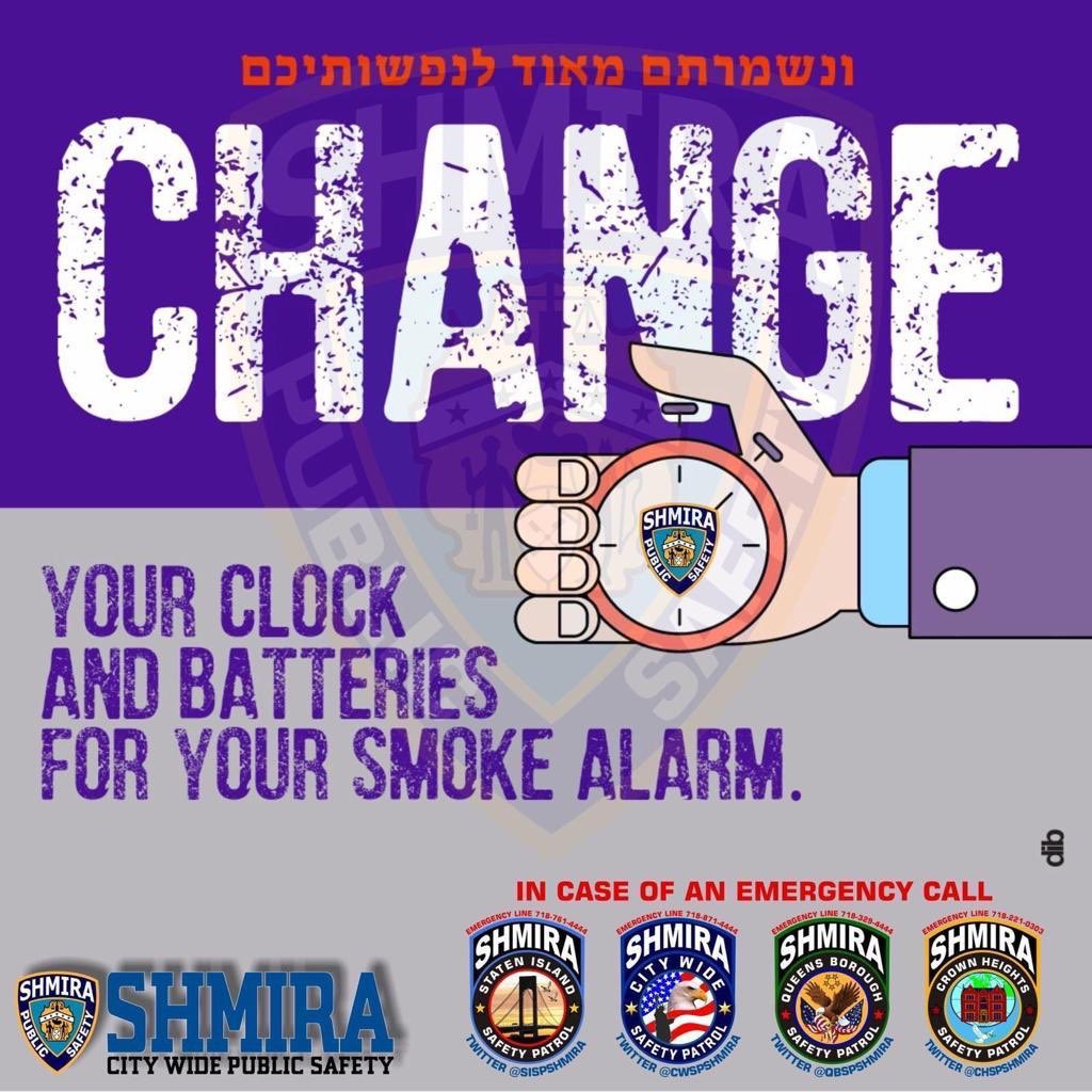 Friendly Reminder:
When you change the clock tonight be sure to change the batteries in your smoke and carbon monoxide detectors. It can save your life! #SafetyAlert #StaySafe
