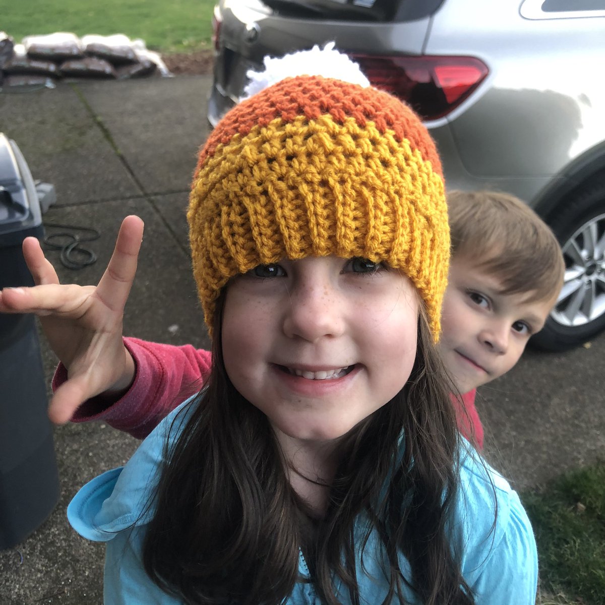Genny (@gkerr0211) on Twitter photo Candy corn hat!!! #weekendactivities #crochet #kidhat (modeled by Quinn) Candy corn hat!!! #weekendactivities #crochet #kidhat (modeled by Quinn)