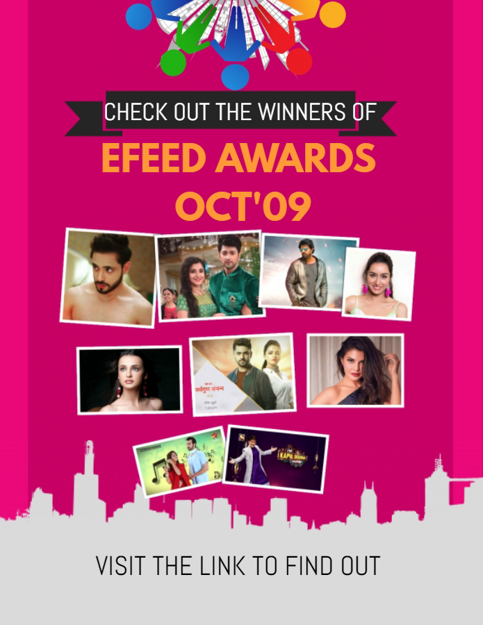 _E_Feed's tweet photo. Check out the WINNERS of #EFeedAwards (Oct'09)
LINK https://t.co/MDM8Vgwc7c

#KahaanHumKahaanTum #GuddanTumseNaHoPayega #adnankhan #NishantMalkani #KanikaMann #Prabhas #ShraddhaKapoor #Saaho #jacquelinefernandez #SanayaIrani #TheKapilSharmaShow #KhatraKhatraKhatra https://t.co/pH9kYSoDmG