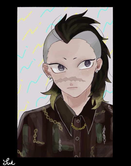 スイさんがTwitterに投稿した不死川玄弥(鬼滅の刃)のイラスト。