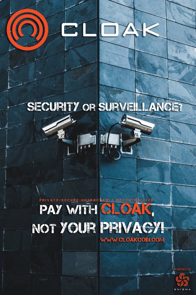 #SundayQuicky

There's a fine line between #security & #surveillance. The result is significantly different!

#CloakCoin $CLOAK #privacycoin #freedom #privacy #VerifyOurSupply #SecurityHeaderProud #PrivacyPolicyProud #Anonymous #HumanRights #blockchain #crypto #Altcoin $BTC