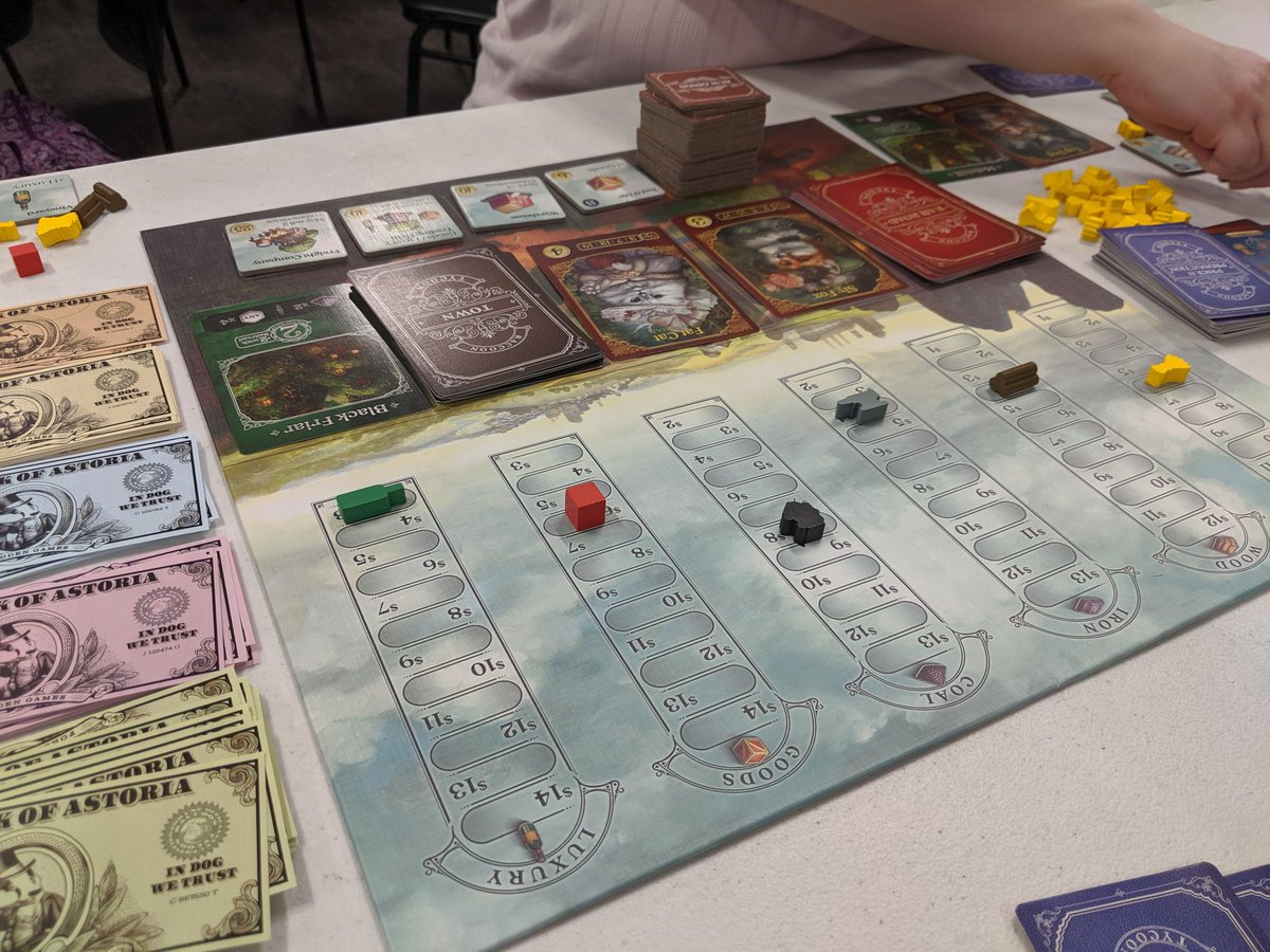 archgamingnet's tweet photo. It's now 1:30am. Last three games were Escape Plan, Raccoon Tycoon, and Imohtep. 24-hour charity gaming continues! Woot!!! #boardgames #EXTRALIFE https://t.co/2tv2Z5pA3Q