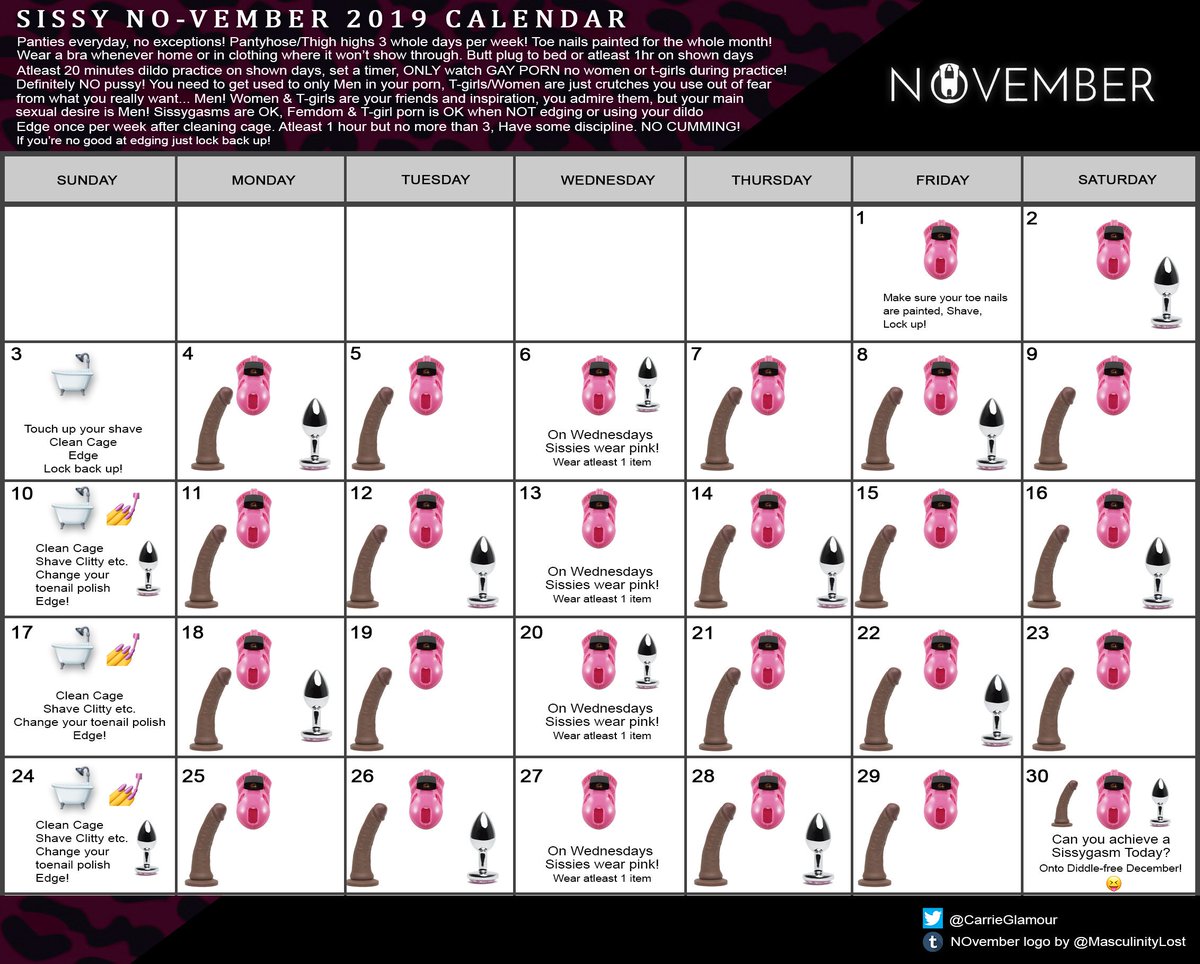 Here's a NOvember calendar for all the sissies who either missed Lockt...