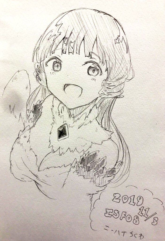 本日描かせていただいたスケブ麗花さん! 