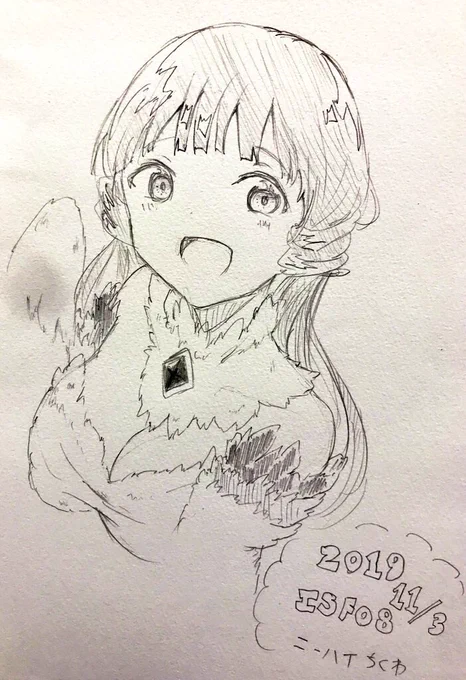 本日描かせていただいたスケブ麗花さん! 