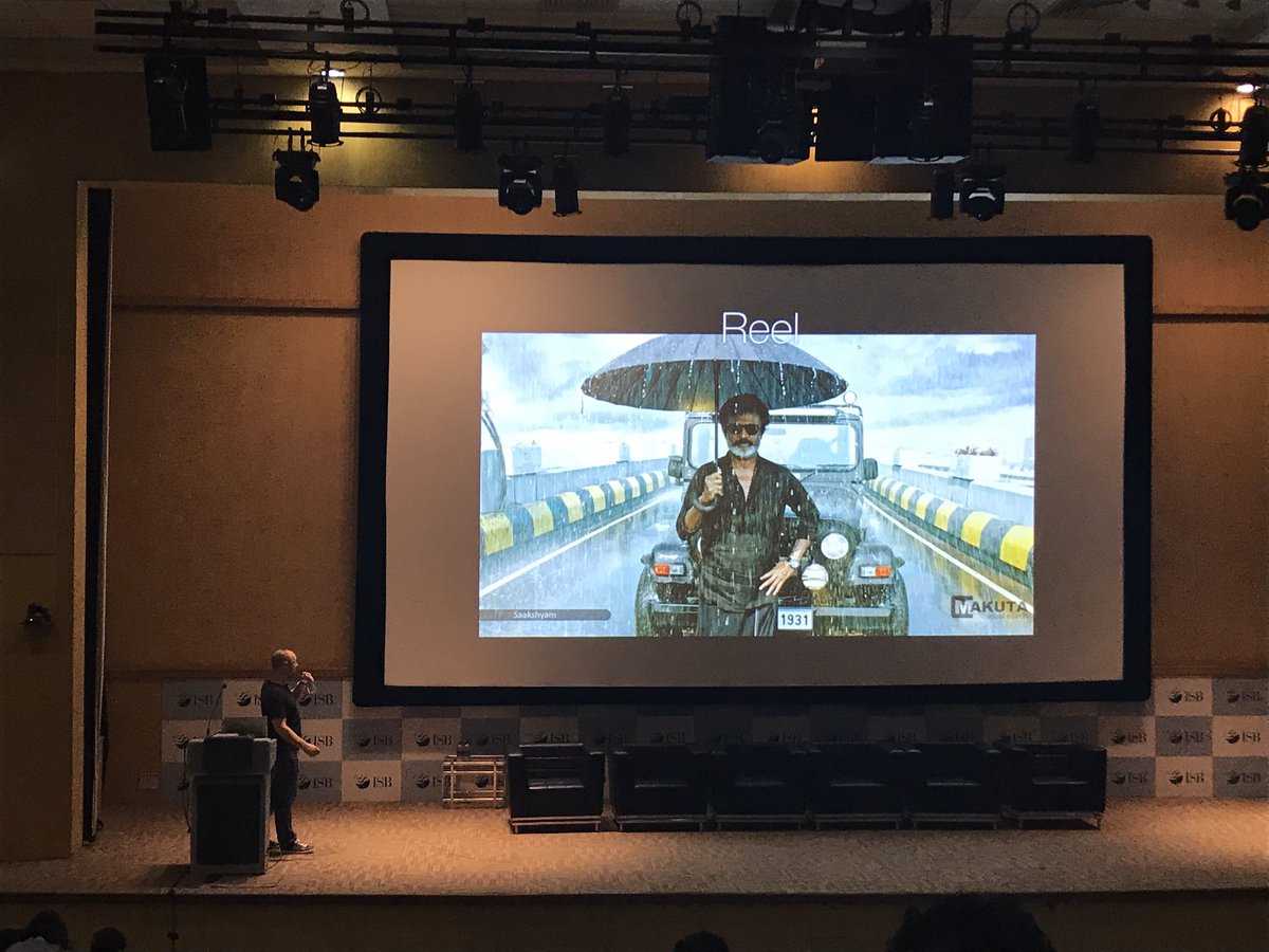 saarangv's tweet photo. Day 1, talk by Pete Draper, CTO of Makuta. Watched Bollywood films Bahubali, Kaala. Eega, 2.O etc? Loved the CGI/VFX? Thank Pete/Makuta  @IndiaHCI2019 https://t.co/NzW0CGLFT5