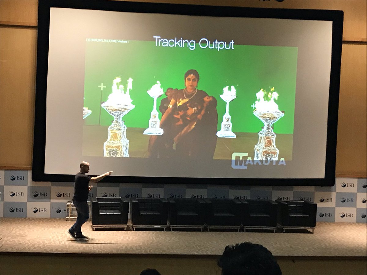 saarangv's tweet photo. Day 1, talk by Pete Draper, CTO of Makuta. Watched Bollywood films Bahubali, Kaala. Eega, 2.O etc? Loved the CGI/VFX? Thank Pete/Makuta  @IndiaHCI2019 https://t.co/NzW0CGLFT5