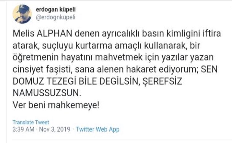 Kadınlar için tehdit oluşturan ve tutuksuz yargılanan bu zat her gün sosyal medyada yeni hesaplar açarak hakaretlerini sürdürüyor. <a href="/EmniyetGM/">Türk Polis Teşkilatı</a> <a href="/adalet_bakanlik/">T.C. Adalet Bakanlığı</a> <a href="/ailevecalisma/">Cshabakanligi</a> <a href="/suleymansoylu/">Süleyman Soylu</a>