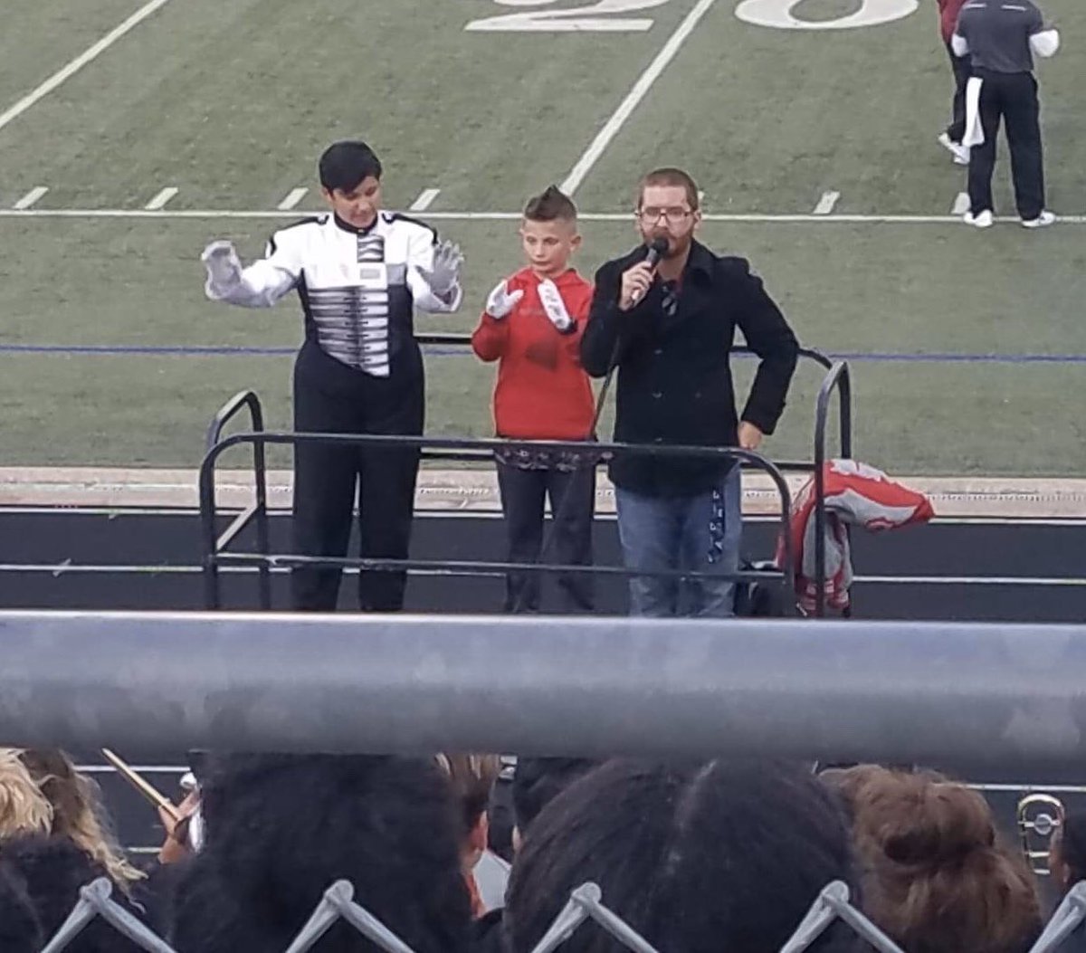 Rockin’ member, Cooper M. Conducting the <a href="/TravisTigerBand/">TravisTigerBand</a> on Friday night. Thank you Tiger Band for your hospitality!! <a href="/staci_waites/">Staci Waites</a> <a href="/FBISDFineArts/">FBISD Fine Arts</a>