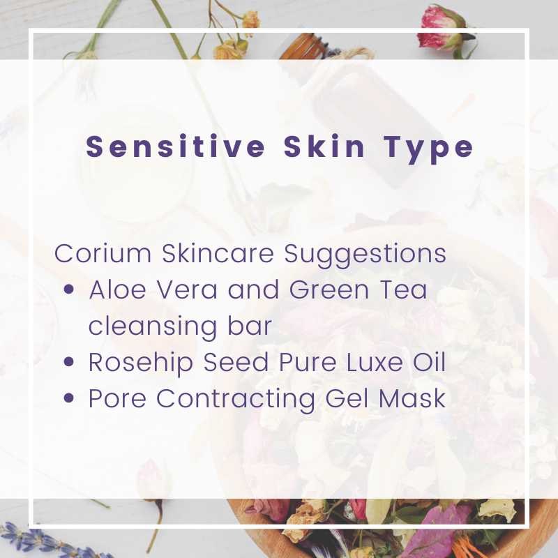 The next skin type is sensitive skin which loosely describes skin which is prone to irritation and has a weakened moisture barrier making it very reactive to skincare products.