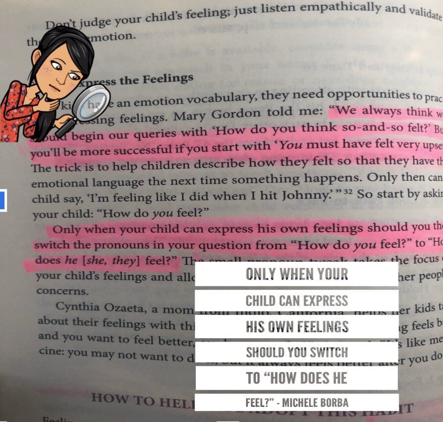 jchandlerteach's tweet photo. Cracked open the gem by @micheleborba, #Unselfie, and I’m ready to highlight the whole book. 

To teach #empathy, we must first teach kids how to identify their OWN emotions before they can identify others’. #SEL https://t.co/TN0SXkQvlt