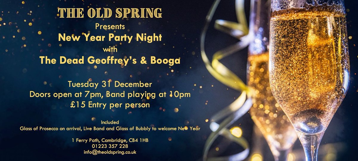 TheOldSpring's tweet image. facebook.com/events/5806217…

#NewYears2019 #Party #Cambridge #NewYears #NewYearsEve