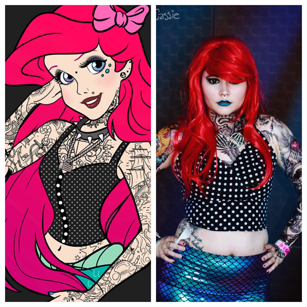 MVPCosplay's tweet photo. I’m baaaack! I’m also engaged, so that’s fun. I proposed, he said yes, it’s been a crazyyyy year. Here are some recent pictures for y’all! Redid Harley dcc, but I had my joker in cowboys gear too! Then punk Ariel, and Harleydcc modeling my car lol #challenger https://t.co/FHTSW9Q5cj