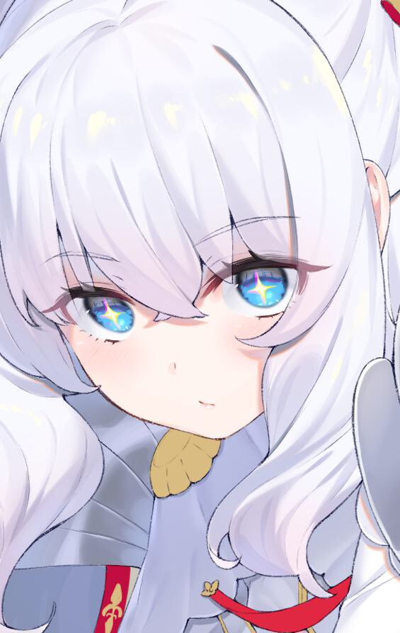 le malin (azur lane) 1girl solo white hair blue eyes + + looking at viewer long hair  illustration images