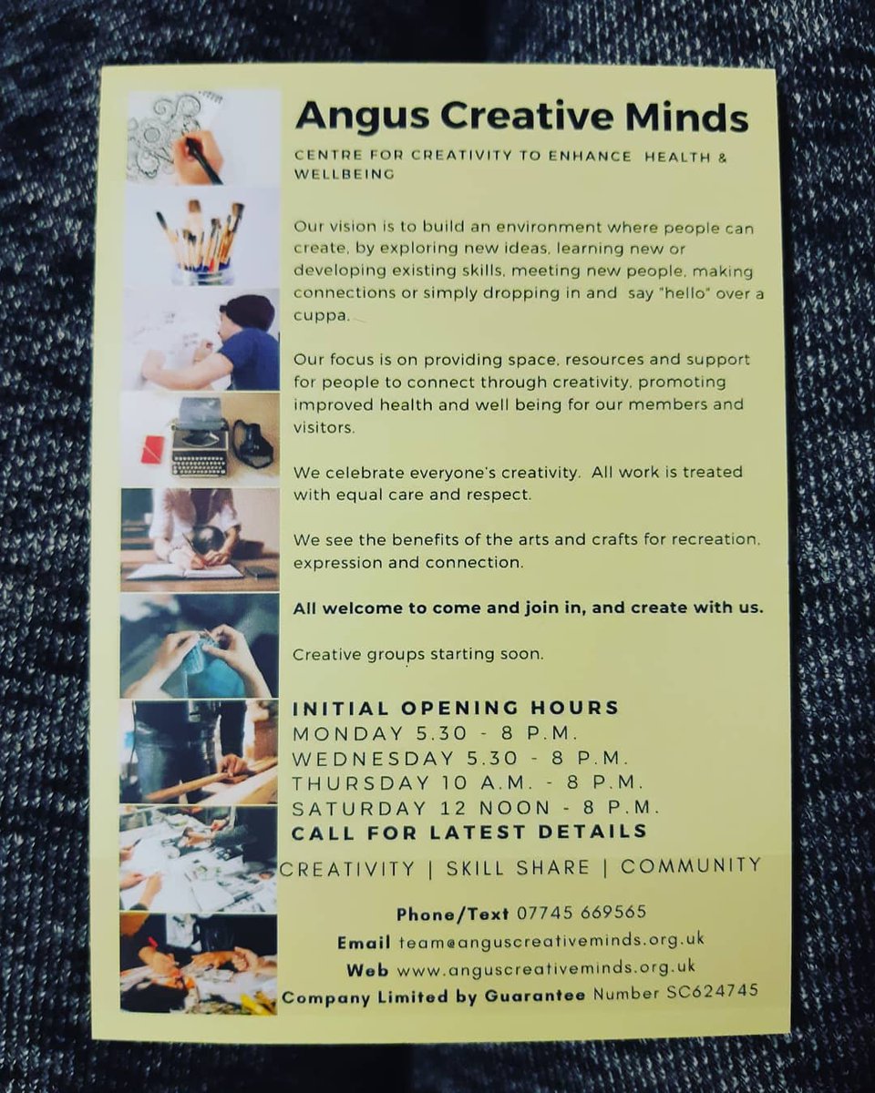 📣Our new leaflets have arrived!They include our opening hours and info about us!📣 <a href="/Visit_Angus/">Visit Angus</a> #angus #myangus #weekend #new #creativeminds #wellness #artistic #create #creative #community #socialenterprise #supportlocal #nurturing #growingtogether
