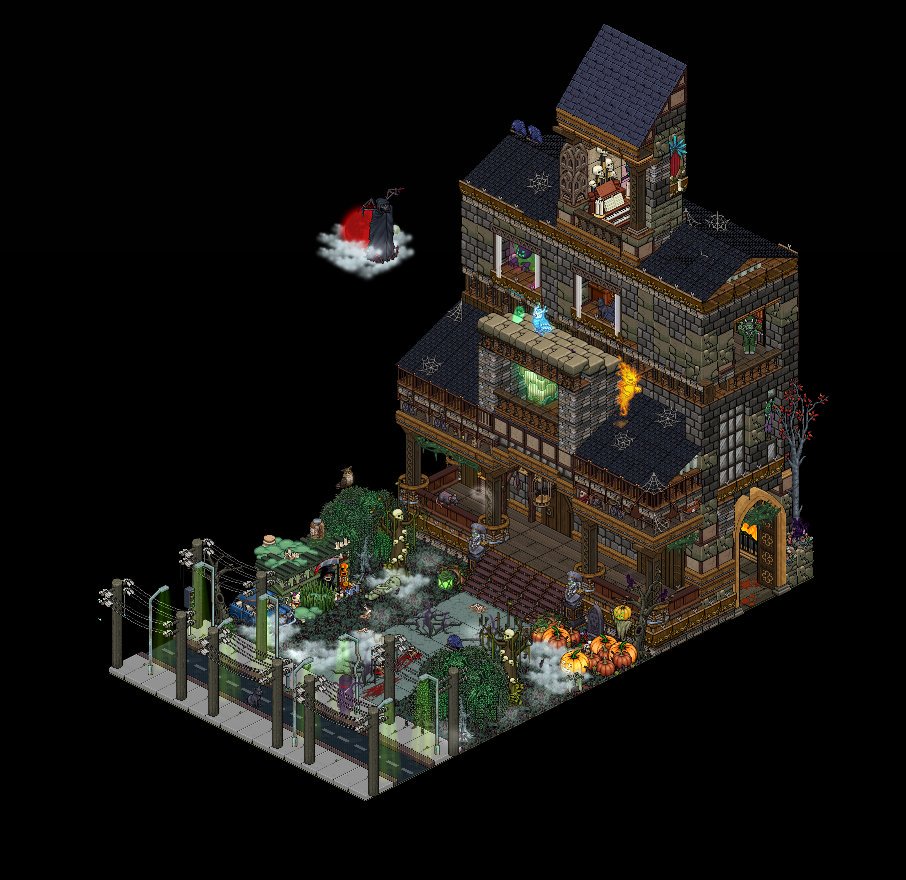 thereupon98's tweet photo. Haunted House! #ROTW #Habboon #Habbo @Cutiezor @Matshek @tarcisiohb https://t.co/aViOwXZYGH