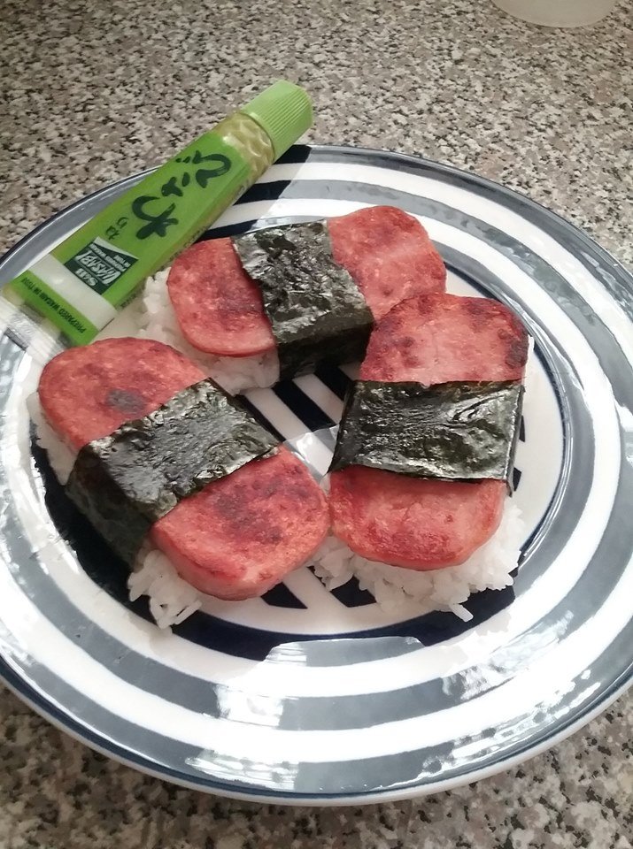 ratemyplatenow's tweet photo. Hawaiian Spam Rolls by Dan F #FoundInMySpamFolder https://t.co/iI3xaNWGEK