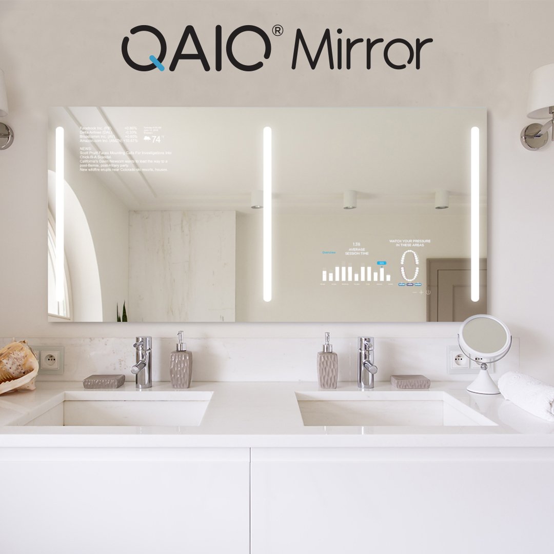Have a smart mirror for two with QAIO double sink mirror. 
#QAIOMirror #myqaio #doublesink #mornings
bit.ly/2MD9sdy