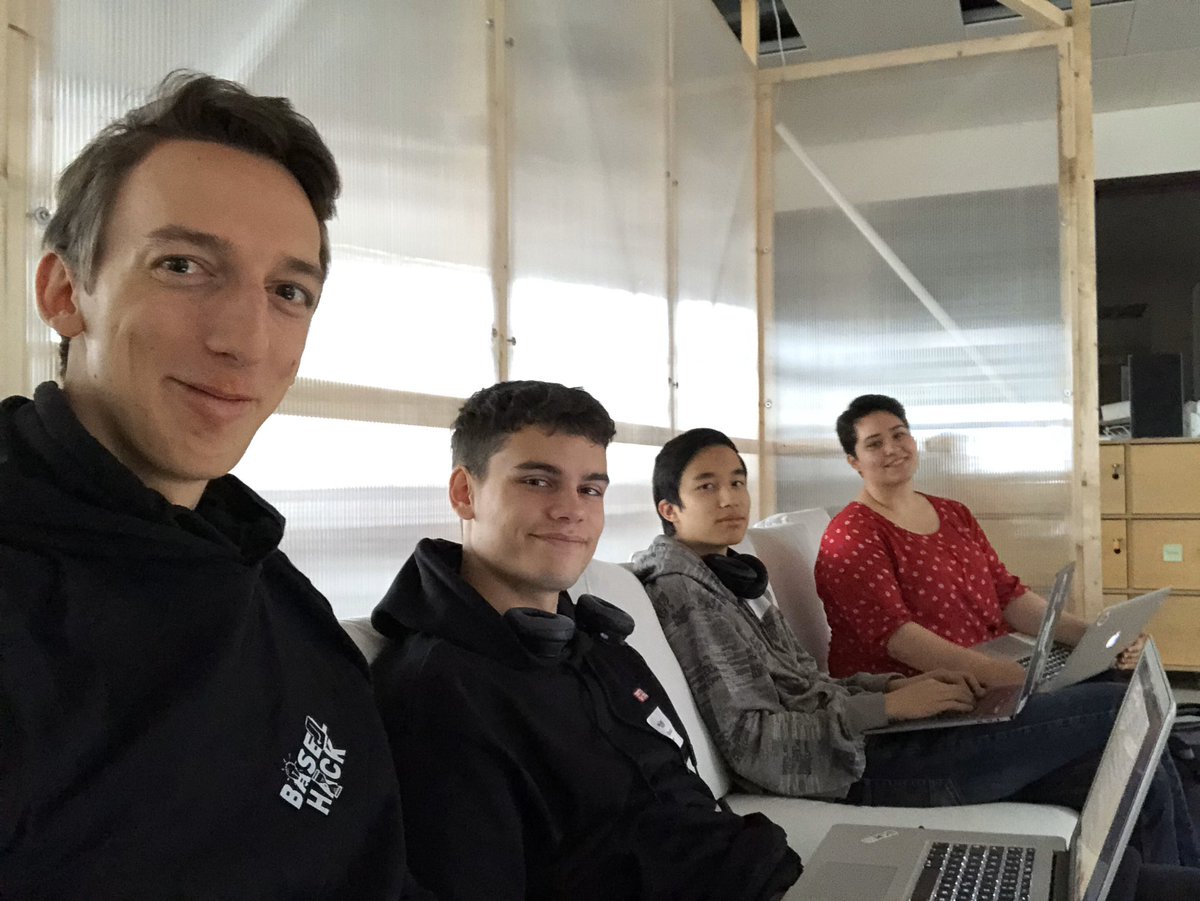 derzischler's tweet image. Second day at #BaselHack. We‘re working on a drinking game app.