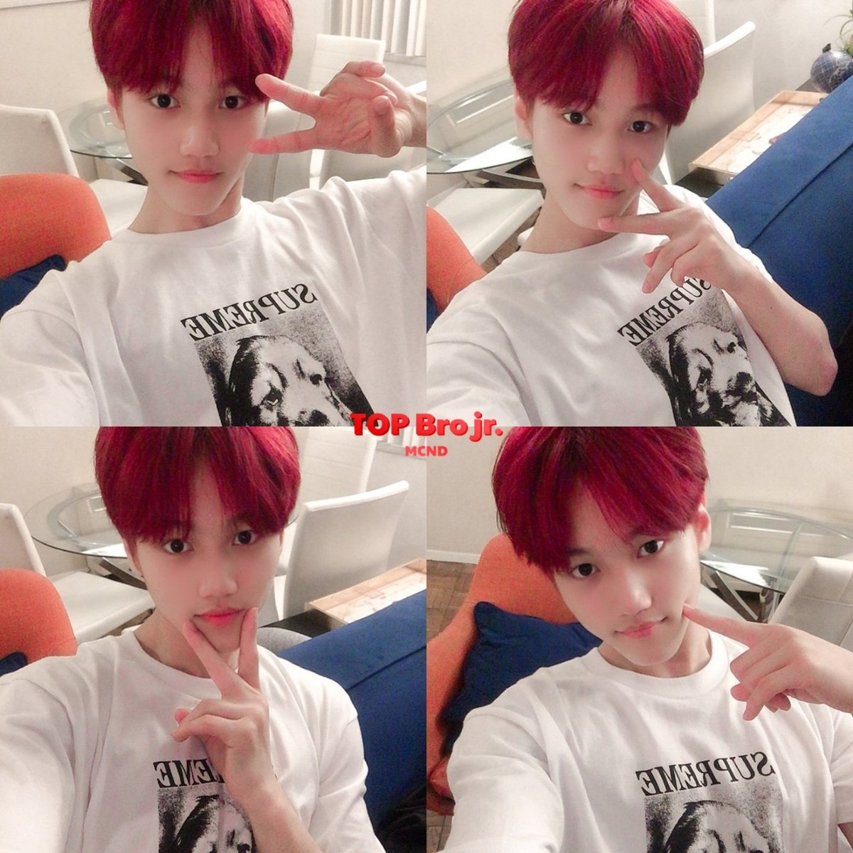 mcnd_trans's tweet photo. @McndOfficial_ With intense red hair, it fits well. Minjae is the best ❤️

#MCND #MINJAE
#티오피미디어 #TOPMEDIA https://t.co/4NZ0C5iF5V