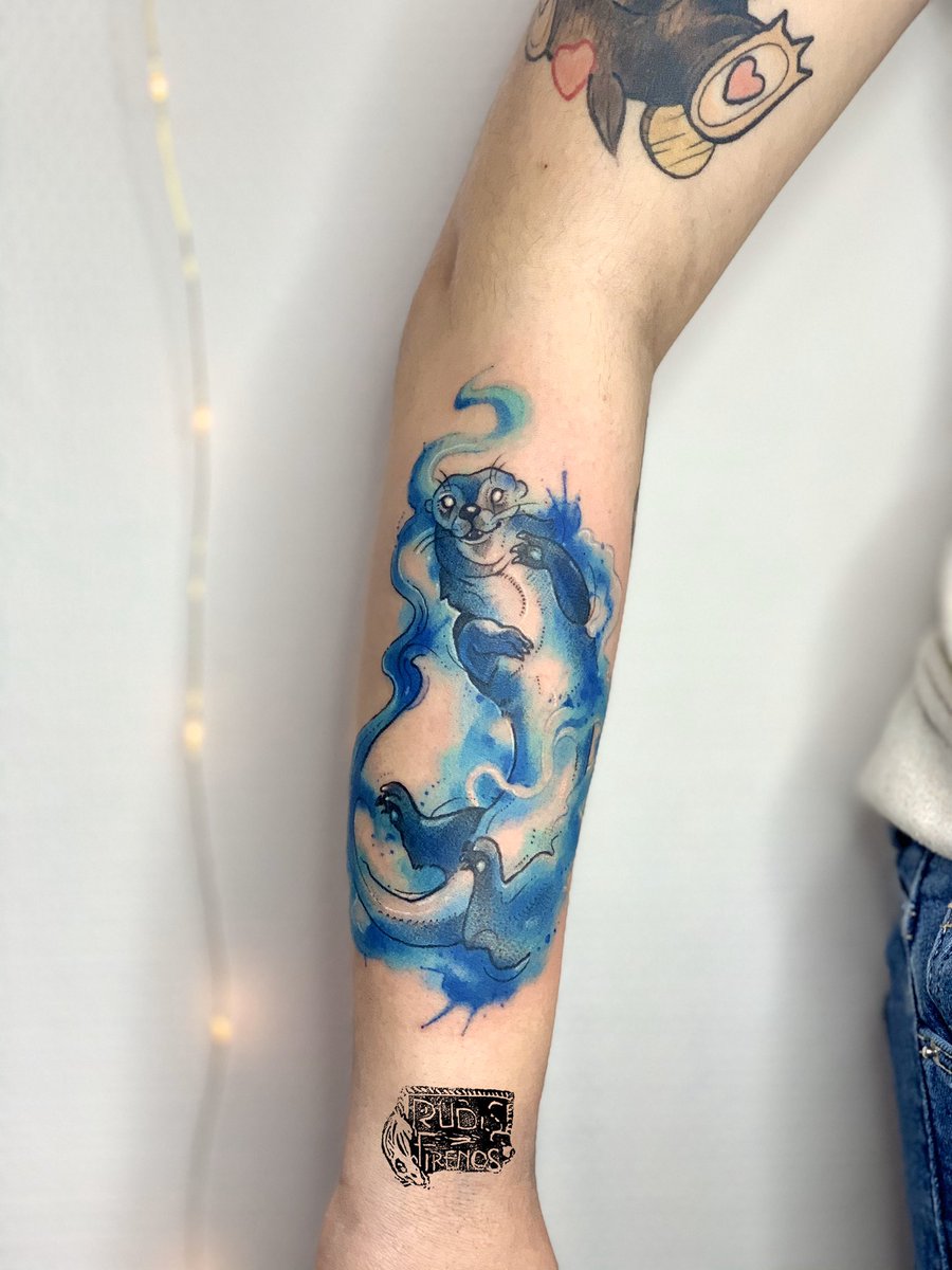 Expecto Patronum ! Otter :) Lyon - Le Coeur Sauvage - Atelier #hp  #potterhead #patronus #otter #tattoo, image size:900x1200