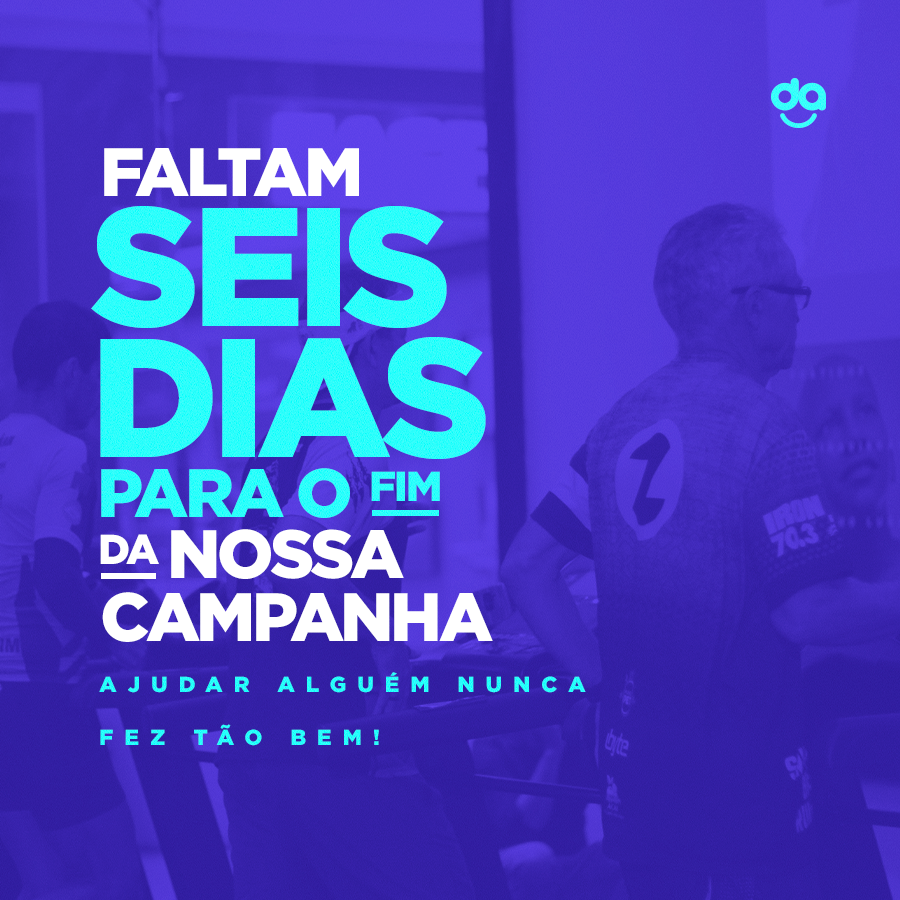 Faltam apenas seis dias para a campanha da Academia da Vida ser finalizada. Mas ainda dá tempo de ajudar. Estamos no Rio Mar Fortaleza, de 13h às 22h. Vem!