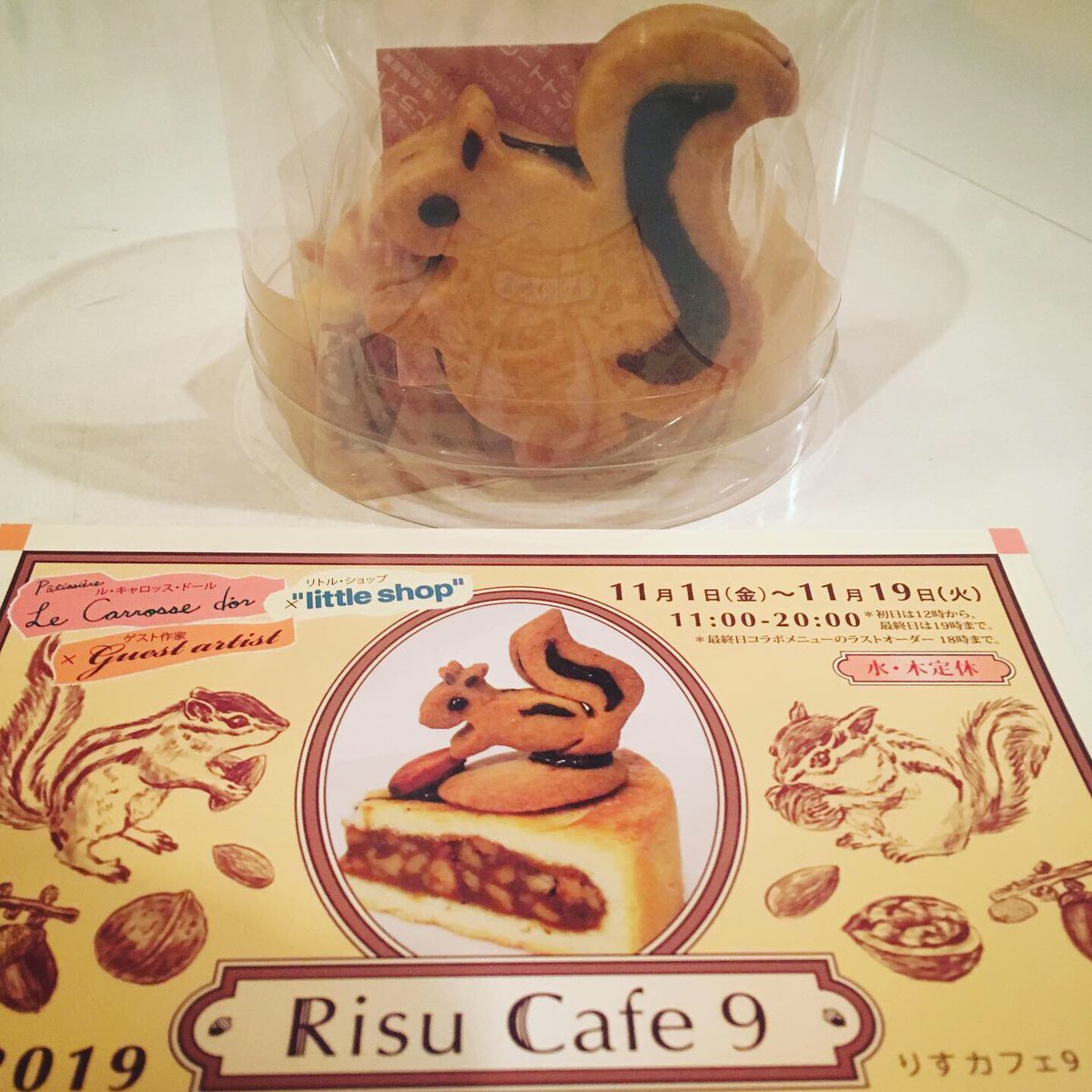 Little Shop 福士 Ogbs Cz22 デザフェス りすカフェ11 19 りすカフェ 3日目無事に終了 沢山の リス好きさんにお会いできました ありがとうございリス ルキャロッスドール さんのお菓子 明日開店時点では写真の2種 Dm写真のくるみトルテと