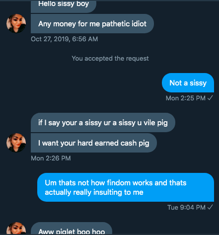 Debated whether to post this or not but... There's this stigma (especially on 'vanilla' instagram and twitter) that findom is free money just to insult random people and it's not. I have no problem with people being new, but please do your research before becoming a 'domme'