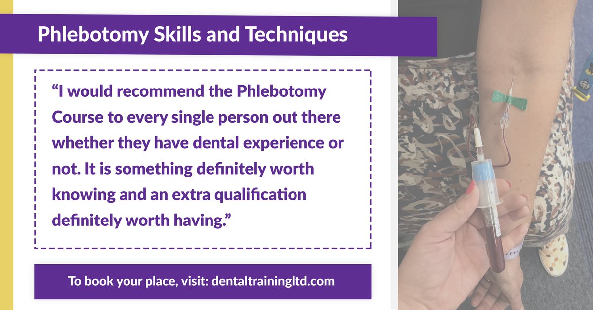 The whole team were praised for our recent Phlebotomy Course, hosted by Phlebotomy Training Services. We have dates available for next year and it's definitely not one to miss. But don't just take our word for it...

Book here: dentaltrainingltd.com/courses/classr… #phlebotomy #CPD #dental