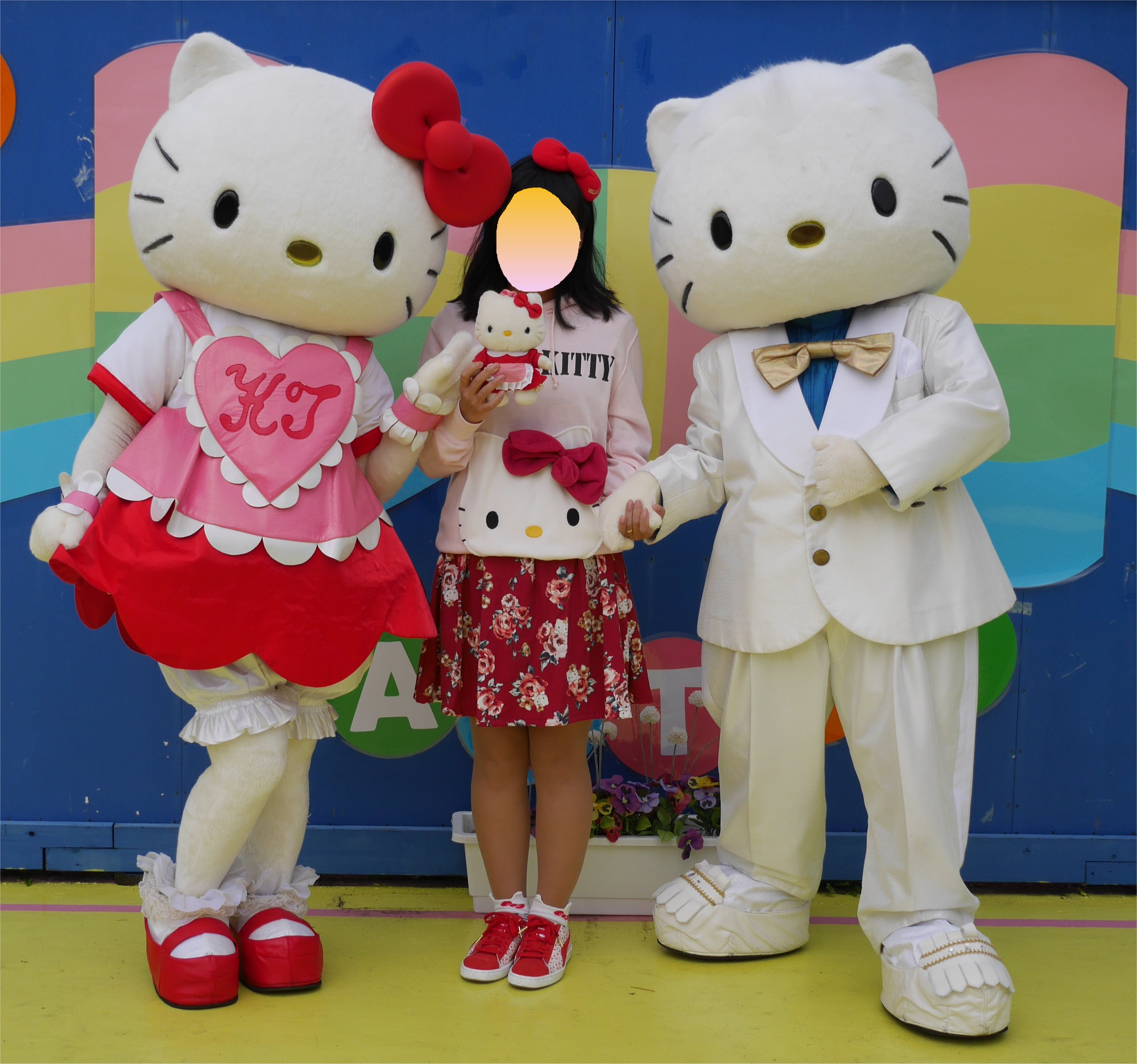 非売品 キティちゃん&ダニエル君 キュートカップルレアマスコット 学生制服 キティちゃん ダニエルくん 制服 セーラー服 学ラン ぬいぐるみ