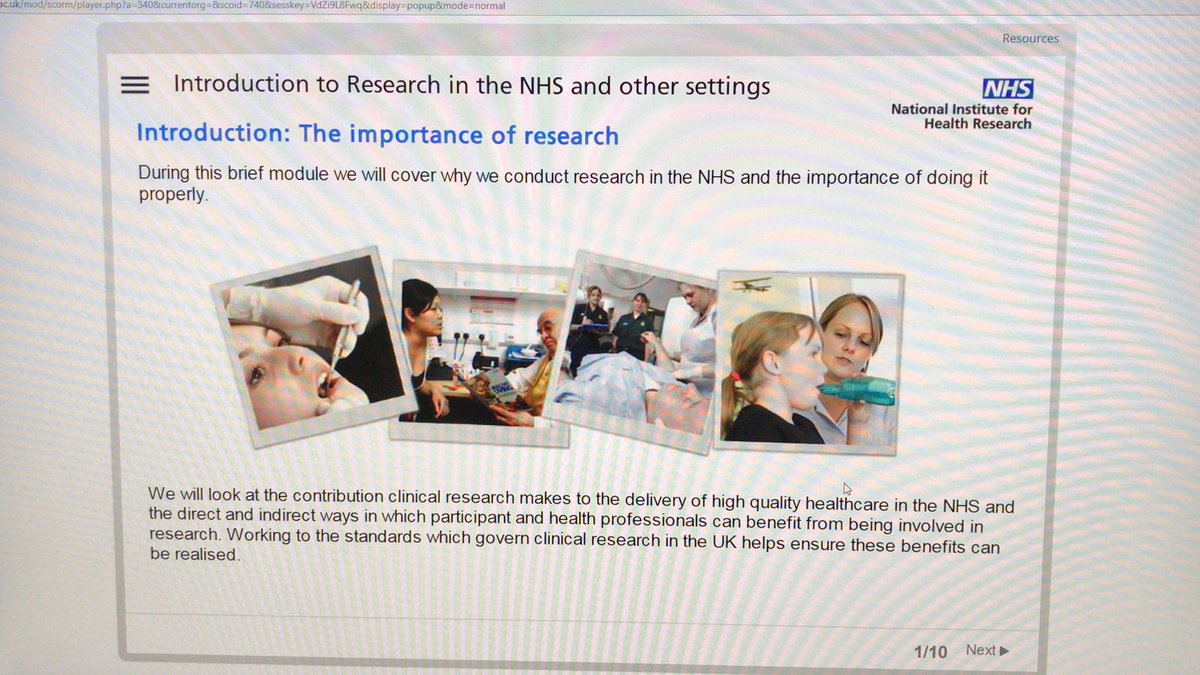 Sunday learning + training for work  #NIHRGCP #goodclinicalpractice #research