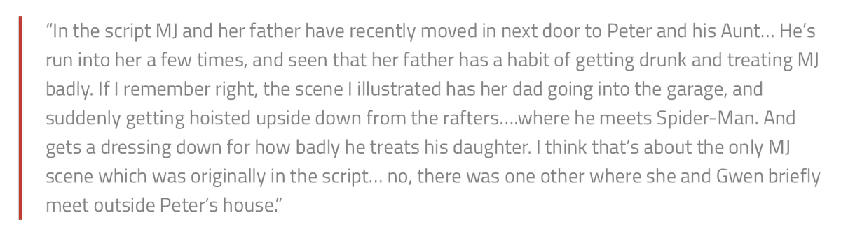 carloslovessm's tweet photo. Just a reminder that TASM2 was originally going to feature a scene in which Spider-Man confronts Mary Jane's abusive father. https://t.co/MgFZrPM7Vl