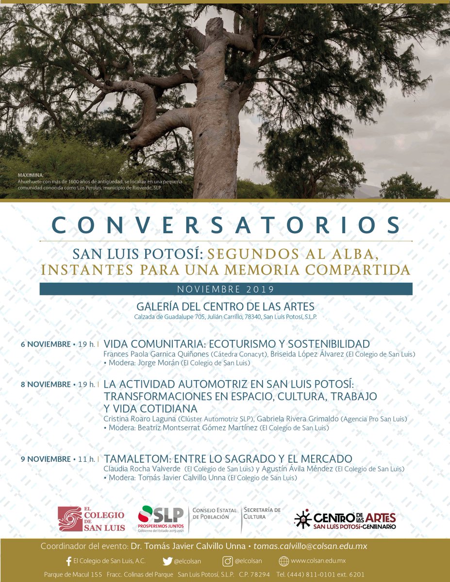 corazontodito's tweet photo. Conversatorios de @elcolsan en el @CEARTSLP, como parte del proyecto San Luis Potosí, segundos al alba, instantes para una memoria compartida. https://t.co/UM7Y9j3x0V